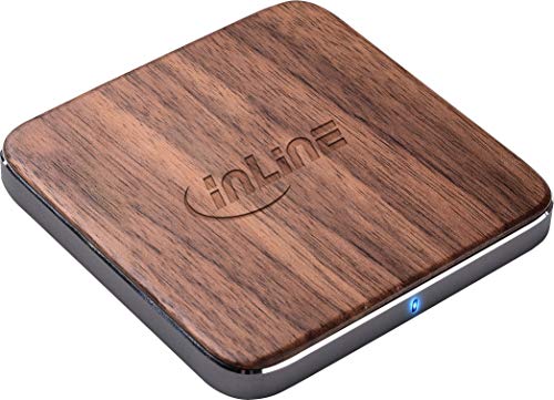 InLine 33393U Qi woodcharge, wireless fast charger, Smartphone kabellos laden, 5/7,5/10W von InLine