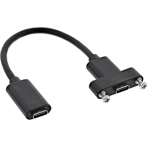 InLine 33441H USB 3.1 Adapterkabel, Buchse C auf Einbaubuchse C, 0,2m von InLine