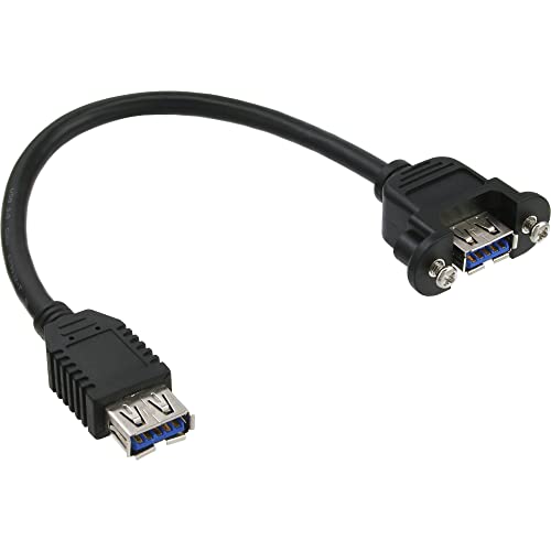 InLine 33445F USB 3.0 Adapterkabel, Buchse A auf Einbaubuchse A, 0,2m von InLine