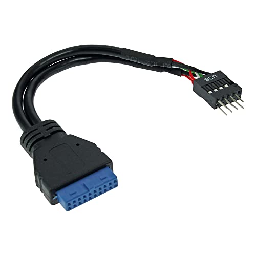 InLine 33446I USB 3.0 zu 2.0 Adapterkabel intern, USB 3.0 auf USB 2.0 Pfostenanschluss, 0,15m von InLine