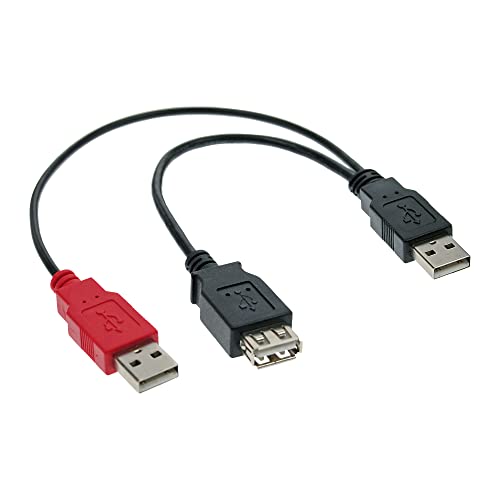 InLine 34510Z USB 2.0 Y-Anschlusskabel, 2x Stecker A an Buchse A, 0,2m von InLine