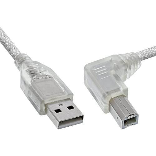 InLine 34517R USB 2.0 Kabel, A an B, rechts abgewinkelt, transparent, 0,5m InLine 34517R USB 2.0 Kabel, A an B, rechts abgewinkelt, transparent, 0,5m von InLine