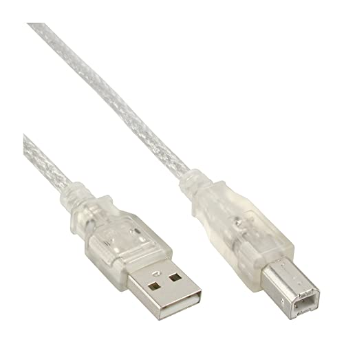 InLine 34535T USB 2.0 Kabel, A an B, transparent, 3m von InLine