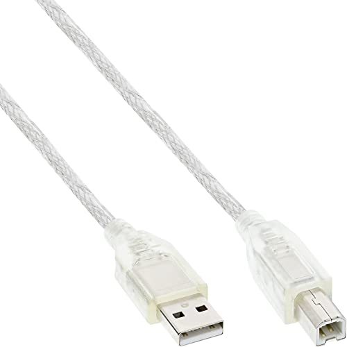 InLine 34550T USB 2.0 Kabel, A an B, transparent, 10m von InLine