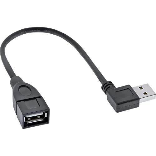 InLine 34602R Smart USB 2.0 Verlängerung gewinkelt, Stecker / Buchse, Typ-A, schwarz, 0,2m von InLine