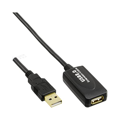 InLine 34605I USB 2.0 Aktiv-Verlängerung, mit Signalverstärkung "Repeater", Stecker A an Buchse A, 5m, Schwarz von InLine
