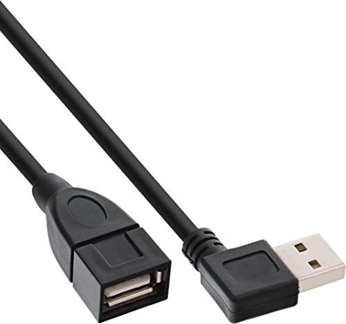 InLine 34610R Smart USB 2.0 Verlängerung gewinkelt, Stecker / Buchse, Typ-A, schwarz, 1m von InLine