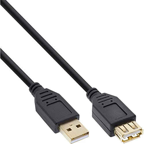 InLine 34611S USB 2.0 Verlängerung, Stecker / Buchse, Typ-A, schwarz, Kontakte gold, 10m von InLine