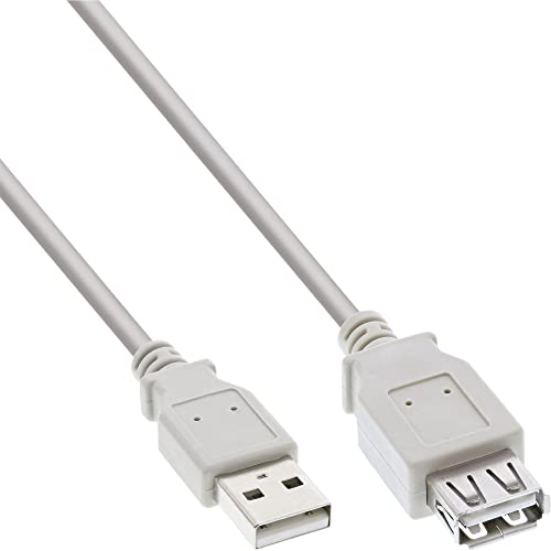 InLine 34618X USB 2.0 Verlängerung, Stecker / Buchse, Typ-A, beige/grau, 1,8m von InLine
