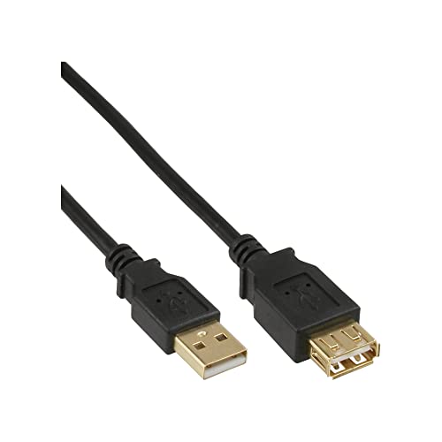 InLine 34650S USB 2.0 Verlängerung, Stecker / Buchse, Typ-A, schwarz, Kontakte gold, 0,5m von InLine