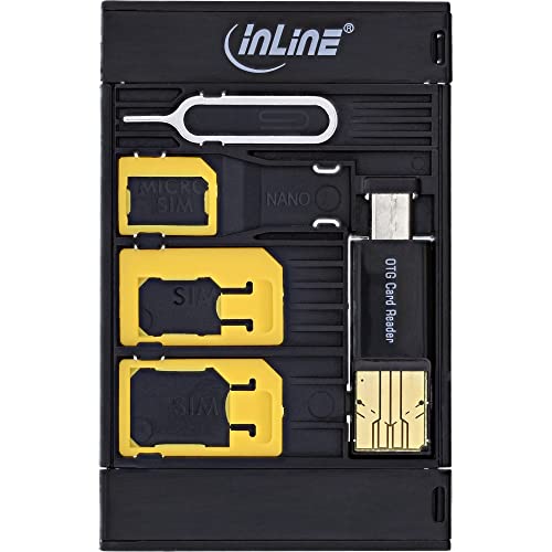 InLine 35091 SIM-BOX, Simkartenadapter und Zubehörbox mit OTG Kartenleser von InLine