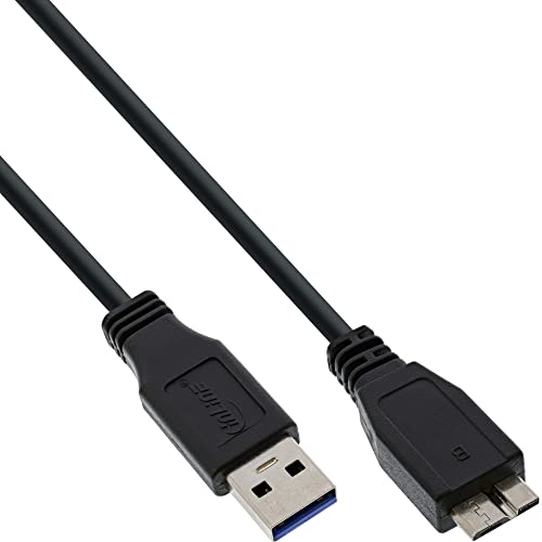 InLine 35415 USB 3.0 Kabel, A an Micro B, schwarz, 1,5m von InLine