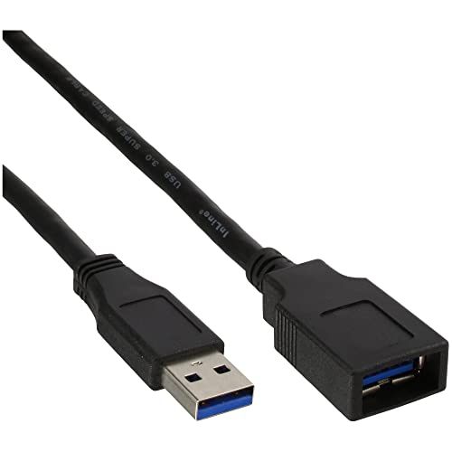 InLine 35610 USB 3.0 Kabel Verlängerung, A Stecker / Buchse, schwarz, 1m von InLine