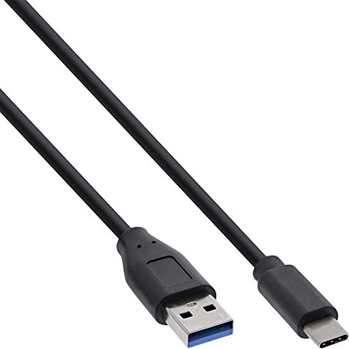 InLine 35714 USB 3.2 Kabel, Typ C Stecker auf A Stecker 1,5m schwarz von InLine