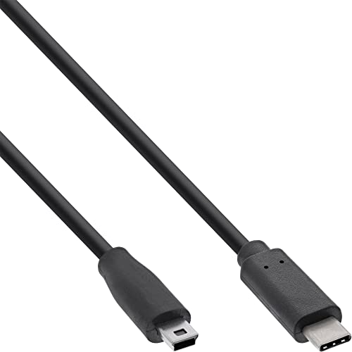 InLine 35754 USB 2.0 Kabel, USB Typ-C Stecker an Mini-B Stecker (5pol.), schwarz, 1,5m von InLine