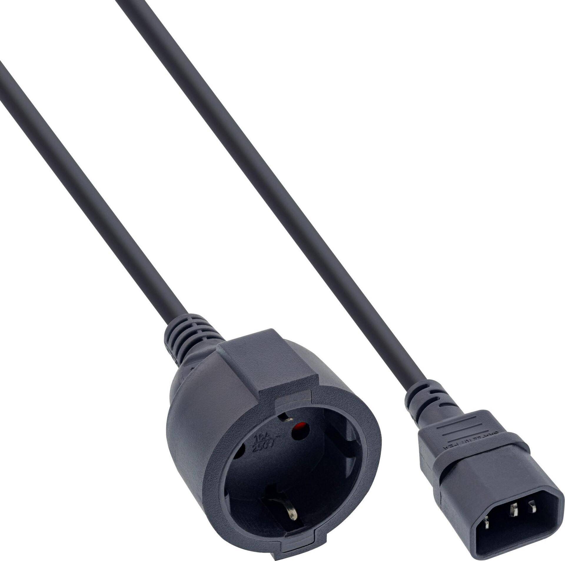 InLine 40er Bulk-Pack Netz Adapter Kabel Kaltgeräte C14 auf Schutzkontakt Buchse - Adapter - 0,5 m (B-16659K) von InLine