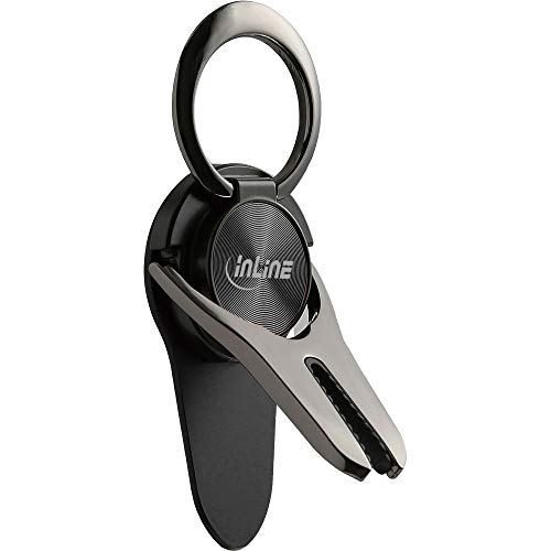 InLine 55266S Smartphone 3in1 Smartclip KFZ-Halter, Ständer, Finger Halterung, selbstklebender Handygriff, Smartphonehalter, Selfie Handyhalter, schwarz von InLine