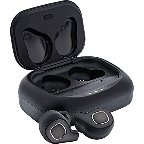 InLine 55356T PURE Air TWS, Bluetooth In-Ear Kopfhörer mit True wireless Stereo, mit Qi-Case PowerBank, Schwarz, In-Ears: 27x23x23mm / Ladegehäuse: 76x54x30mm von InLine
