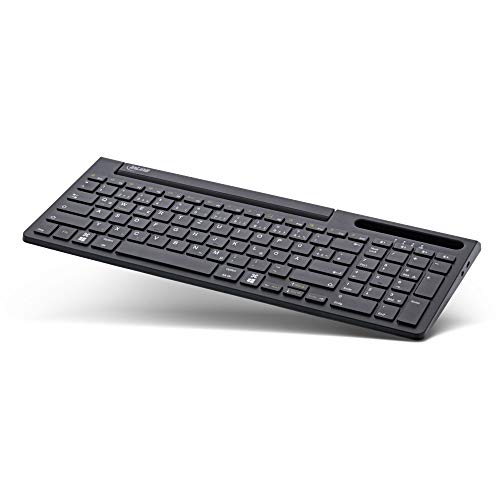 InLine 55378B Bluetooth Aluminium Tastatur mit Nummernpad, für bis zu 4 Bluetooth-Geräte, schwarz von InLine