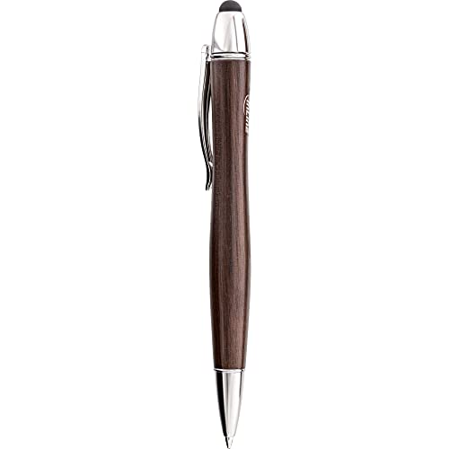InLine 55464 woodpen, Stylus-Stift für Touchscreens + Kugelschreiber, Walnuss/Metall, Schwarz von InLine