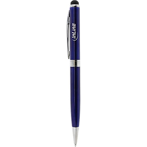 InLine 55466B Stylus, Stift für Touchscreens + Kugelschreiber, Metall, blau von InLine