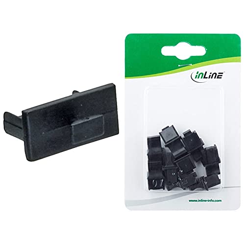 InLine 59948A50er Pack Staubschutz, für USB A Buchse, schwarz & 59942C 10er Blister Staubschutz, für RJ45 Buchse, schwarz von InLine
