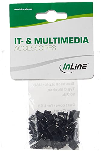 InLine 59948M50er Pack Staubschutz, für USB Typ-C Buchse, schwarz von InLine