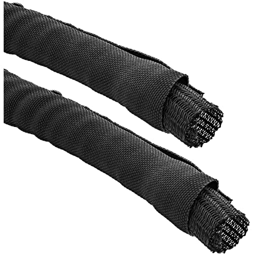 InLine 59992A Kabelkanal, Geflechtschlauch mit Polyestergewebemantel, selbstverschließend in schwarz, 10mm Durchmesser , 2m von InLine
