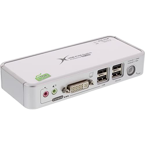 InLine 61602C KVM Switch, DVI, 2-fach, USB, mit Audio von InLine
