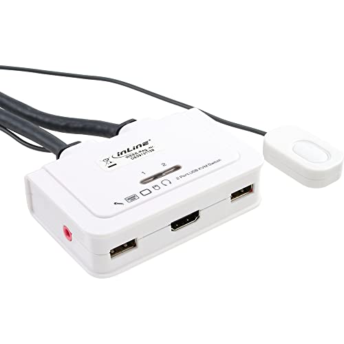 InLine 62612I KVM Switch, 2-fach, HDMI, USB, mit Audio, integr. Kabel von InLine