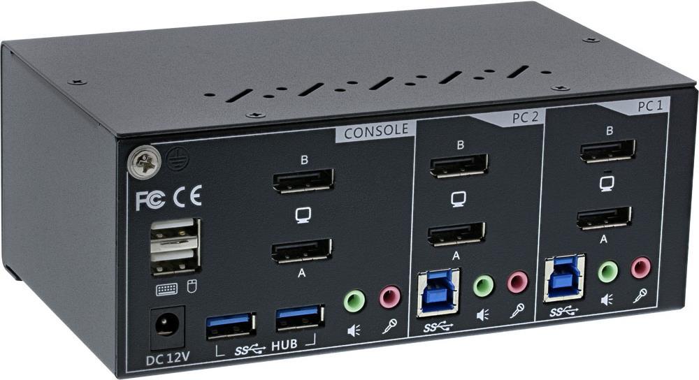InLine 63652I Tastatur/Video/Maus (KVM)-Switch Schwarz (63652I) von InLine