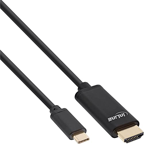 InLine 64112 USB Display Kabel, USB Typ-C Stecker zu HDMI Stecker (DP Alt Mode), 4K2K, schwarz, 2m von InLine
