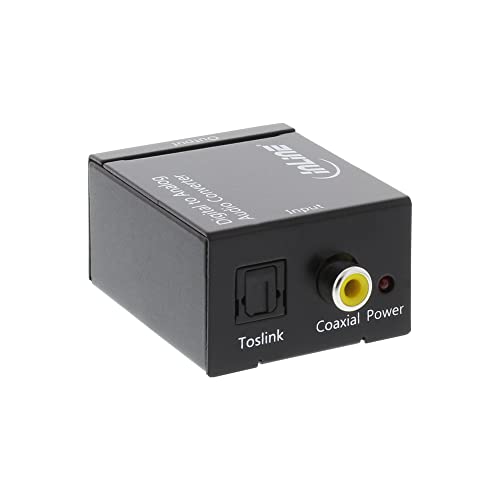 InLine 65002 Audio-Konverter Digital zu Analog, DA-Wandler, Eingang Toslink oder Cinch, Ausgang 2x Cinch Stereo von InLine