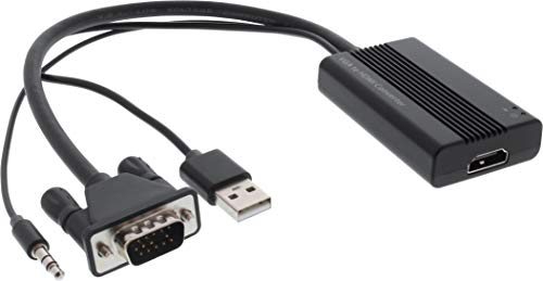 InLine 65004A Konverter VGA+Audio zu HDMI, Eingang VGA und Klinke Audio Stereo, Ausgang HDMI, inkl. USB Stromversorgung von InLine