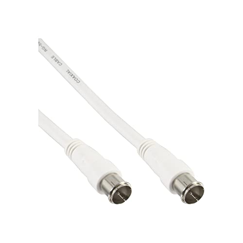 InLine 69301Q SAT-Anschlusskabel, 2x geschirmt, 2x F-Quick Stecker, >80dB, weiß, 1m von InLine