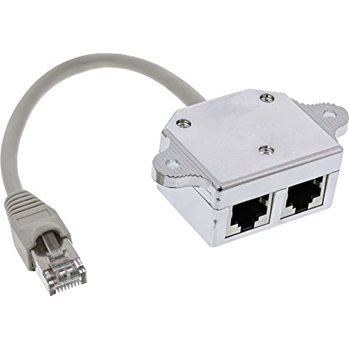 InLine 69932A ISDN Port-Doppler, 1x RJ45 Stecker an 2x RJ45 Buchse, mit Kabel von InLine