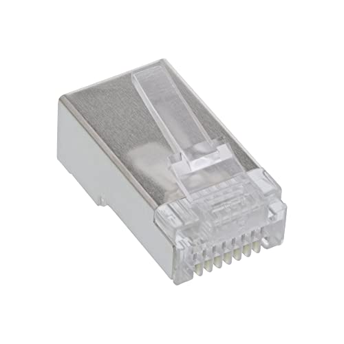 InLine 74000 10er Pack, Modularstecker 8P8C RJ45 zum Crimpen auf Rundkabel, geschirmt von InLine