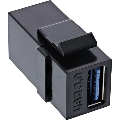 InLine 76202L USB 3.0 Keystone Snap-In Einsatz, USB-A Buchse / Buchse, schwarz von InLine