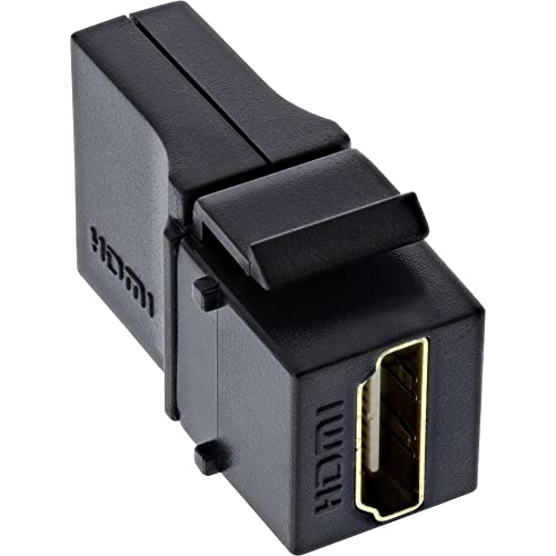 InLine 76202N HDMI Keystone Snap-In Einsatz 4K/60Hz, HDMI A Buchse/Buchse, gewinkelt, schwarz von InLine
