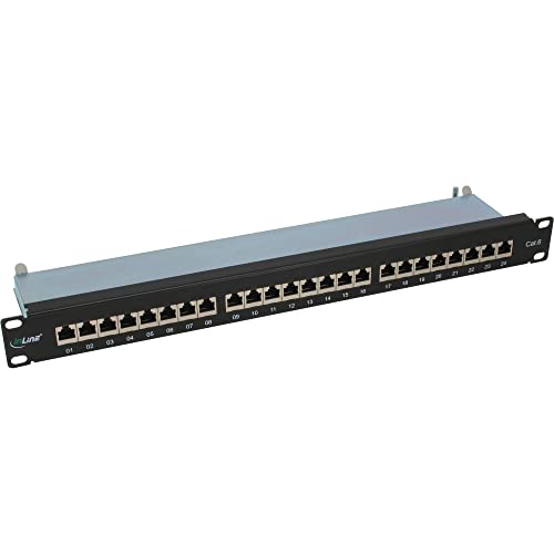 InLine 76224S Patchfeld Cat.6 24-fach, 48,26cm (19"), 1HE, schwarz, RAL9005 von InLine