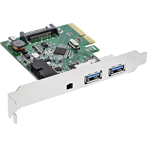 InLine 76660E Schnittstellenkarte, PCIe x4, 2x USB 3.1, 2x Typ-A extern oder 1x 19pin intern von InLine