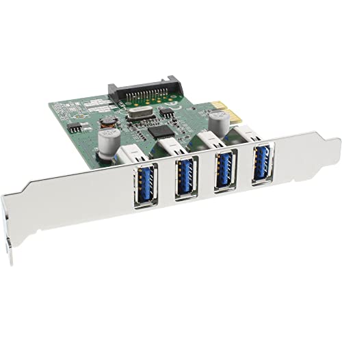 InLine 76661C Schnittstellenkarte, 4x USB 3.0, PCIe, inkl. Low-Profile Slotblech, mit SATA Stromanschluss von InLine