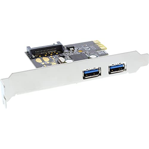 InLine 76666L Schnittstellenkarte, 2x USB 3.0, PCIe, mit SATA Strom, inkl. Low-Profile Slotblech von InLine
