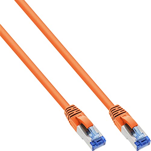 InLine 76814O Patchkabel, S/FTP (PiMf), Cat.6A, 500MHz, halogenfrei, Kupfer, orange, 1,5m von InLine