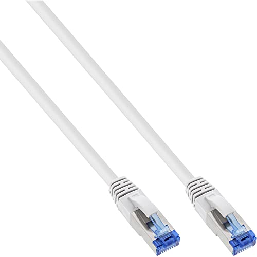 InLine 76850W Patchkabel, S/FTP (PiMf), Cat.6A, 500MHz, halogenfrei, Kupfer, weiß, 0,5m von InLine