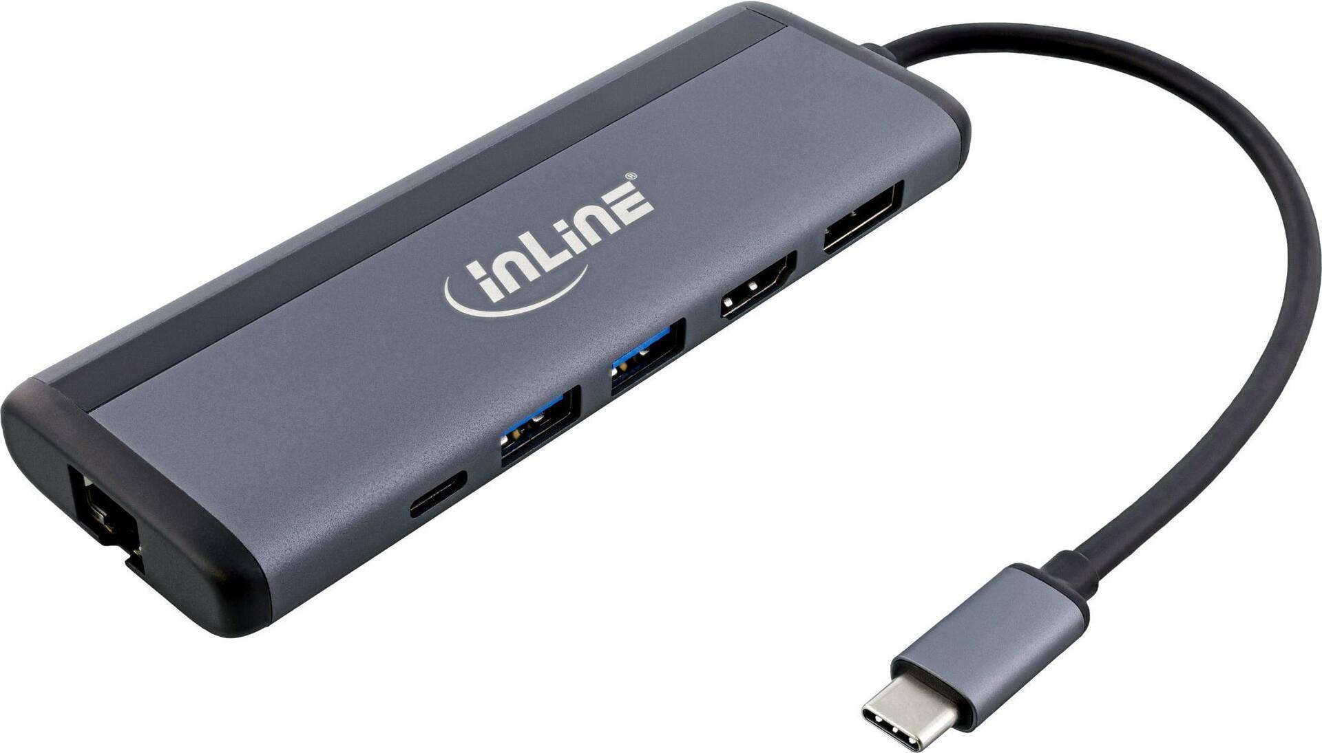 InLine 8-in-1 USB-C Multihub - HDMI - DP - USB 3.2 - PD 3.0 100W - MST (33278B) von InLine