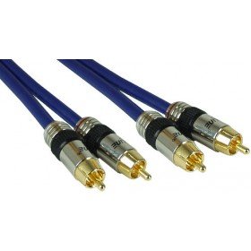 InLine 89705P Audiokabel 5 m 2 x Cinch blau - Audiokabel (2 x RCA, 5 m, blau) von InLine