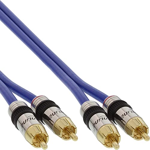 InLine 89705P Cinch Kabel AUDIO, PREMIUM, vergoldete Stecker, 2x Cinch Stecker / Stecker, 5m von InLine