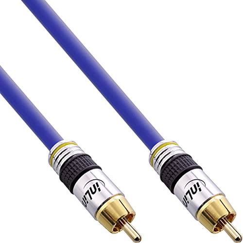 InLine 89805P Cinch Kabel VIDEO & digital AUDIO, PREMIUM, vergoldete Stecker, 1x Cinch Stecker / Stecker, 5m von InLine