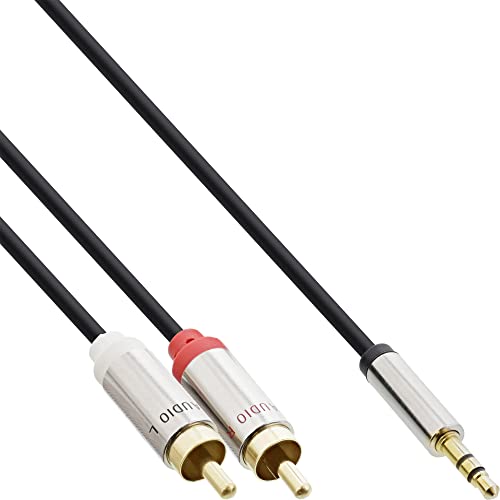 InLine 99243 Slim Audio Kabel Klinke 3,5mm ST an 2x Cinch ST, 3m von InLine
